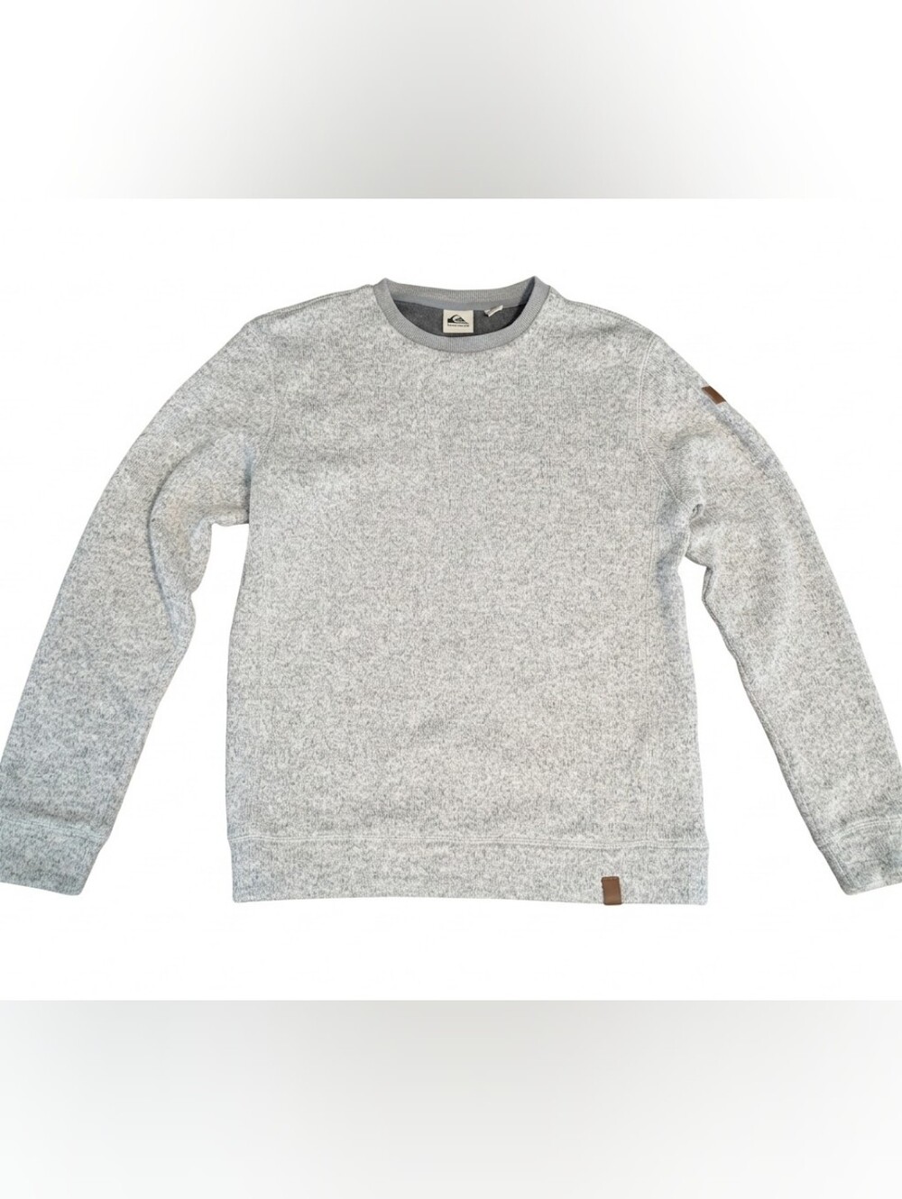 Quiksilver Keller Sweater Mens Medium Gray Heather Knit Fleece Crewneck Pullover